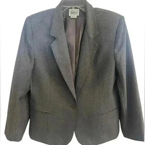 Leslie Fay Haberdashery Gray Blazer Size 16 Petite